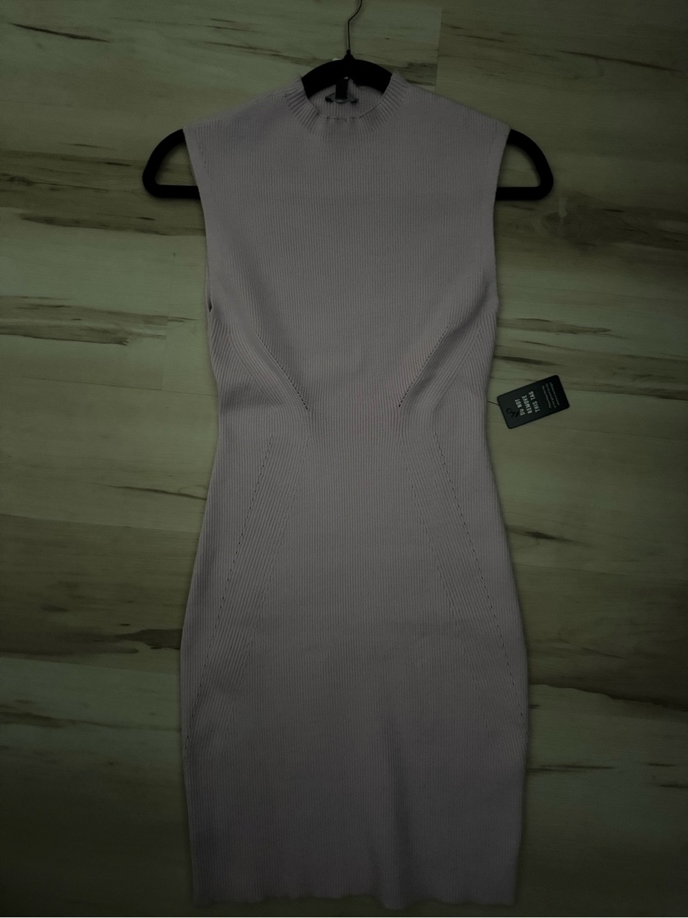 Express Sleeveless Ribbed Mini Dress in Light Lavender